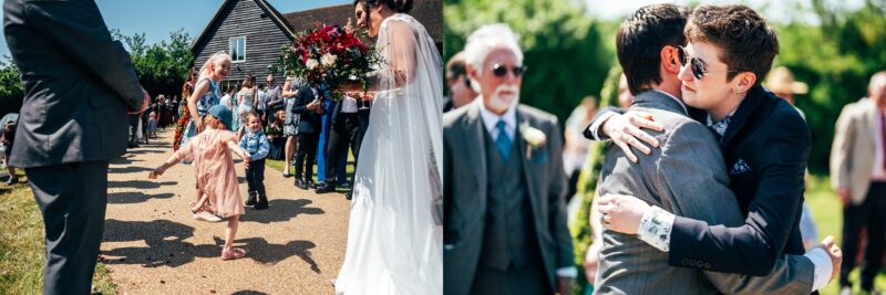 Jewelled tones, lawn games & axe throwing for this White Hart, Great Yeldham wedding. Best Essex Suffolk documentary wedding photographer