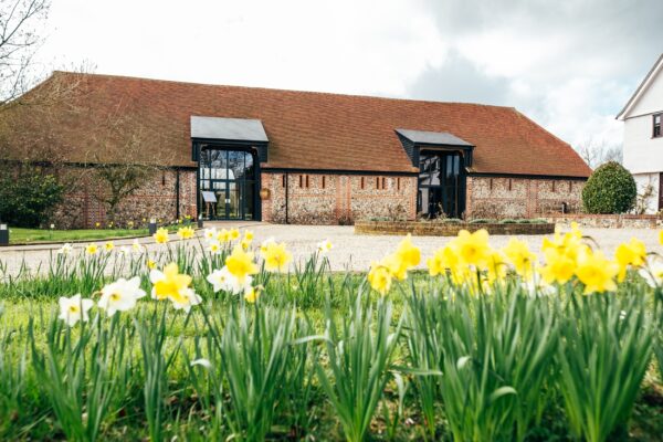 Spring pastels and a rainbow for an intimate wedding at Tuffon Hall Vineyard. Essex Documentary Wedding Photographer