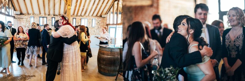 Spring pastels and a rainbow for an intimate wedding at Tuffon Hall Vineyard. Essex Documentary Wedding Photographer