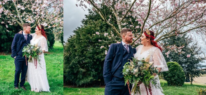 Spring pastels and a rainbow for an intimate wedding at Tuffon Hall Vineyard. Essex Documentary Wedding Photographer