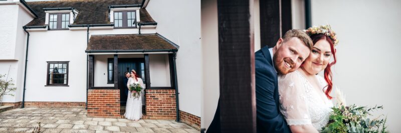 Spring pastels and a rainbow for an intimate wedding at Tuffon Hall Vineyard. Essex Documentary Wedding Photographer