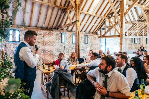 Spring pastels and a rainbow for an intimate wedding at Tuffon Hall Vineyard. Essex Documentary Wedding Photographer