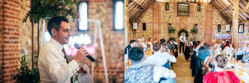 Spring pastels and a rainbow for an intimate wedding at Tuffon Hall Vineyard. Essex Documentary Wedding Photographer