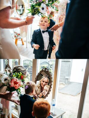 Spring brights & black tie for rustic glamour at The Barns at Lodge Farm. Essex documentary wedding photographer