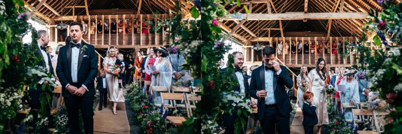 Spring brights & black tie for rustic glamour at The Barns at Lodge Farm. Essex documentary wedding photographer