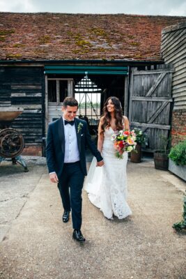 Spring brights & black tie for rustic glamour at The Barns at Lodge Farm. Essex documentary wedding photographer