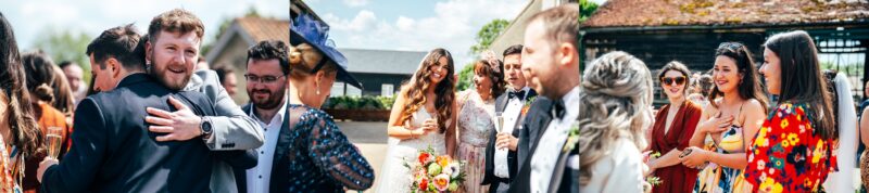 Spring brights & black tie for rustic glamour at The Barns at Lodge Farm. Essex documentary wedding photographer