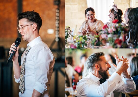 Spring brights & black tie for rustic glamour at The Barns at Lodge Farm. Essex documentary wedding photographer