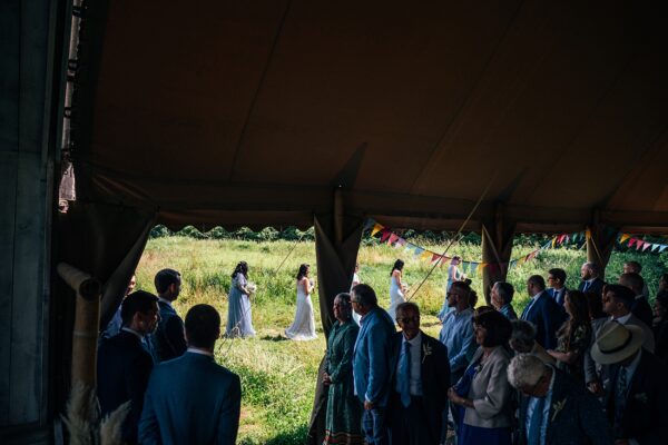 Chilled out festival vibes for Amy & Dom at Wilderness Wedding Venue. Essex & Kent documentary wedding photographer