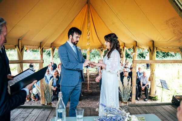 Chilled out festival vibes for Amy & Dom at Wilderness Wedding Venue. Essex & Kent documentary wedding photographer