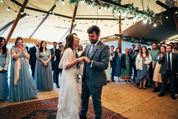 Chilled out festival vibes for Amy & Dom at Wilderness Wedding Venue. Essex & Kent documentary wedding photographer