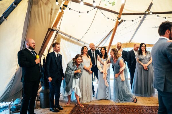 Chilled out festival vibes for Amy & Dom at Wilderness Wedding Venue. Essex & Kent documentary wedding photographer