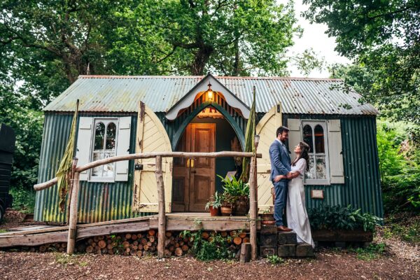 Chilled out festival vibes for Amy & Dom at Wilderness Wedding Venue. Essex & Kent documentary wedding photographer