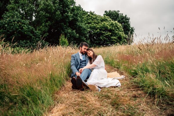 Chilled out festival vibes for Amy & Dom at Wilderness Wedding Venue. Essex & Kent documentary wedding photographer