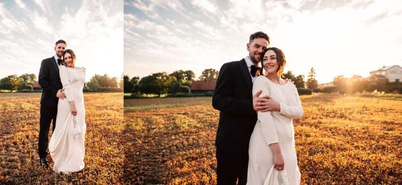 Impossibly chic, black tie wedding at The Hare's Field, with Bridesmaids in mismatched pinks and dried flowers. Best Essex Documentary Wedding Photographer