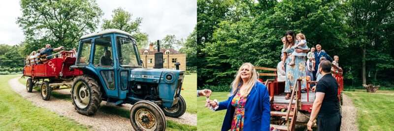 Guests on tractor rides at Captains Wood Barn