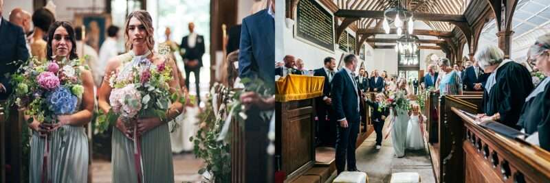 entrance of bridesmaid in church