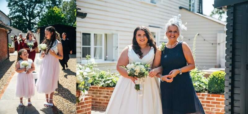 "Rustic barn summer wedding at Blake Hall in Essex with relaxed and happy bride and groom captured in a natural documentary style, perfect for anxious or nervous couples seeking authentic and beautiful wedding photography."