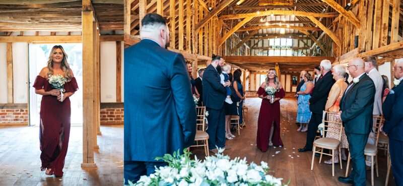 "Rustic barn summer wedding at Blake Hall in Essex with relaxed and happy bride and groom captured in a natural documentary style, perfect for anxious or nervous couples seeking authentic and beautiful wedding photography."