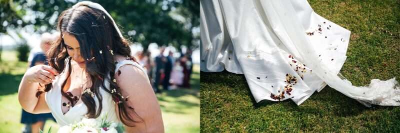 "Rustic barn summer wedding at Blake Hall in Essex with relaxed and happy bride and groom captured in a natural documentary style, perfect for anxious or nervous couples seeking authentic and beautiful wedding photography."