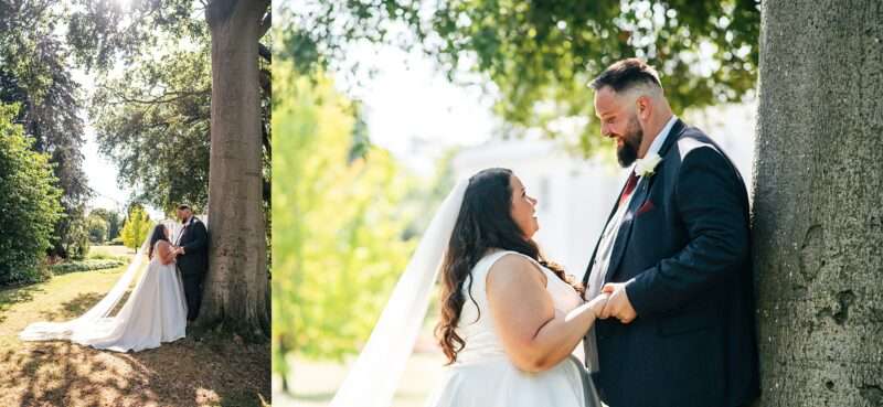 "Rustic barn summer wedding at Blake Hall in Essex with relaxed and happy bride and groom captured in a natural documentary style, perfect for anxious or nervous couples seeking authentic and beautiful wedding photography."