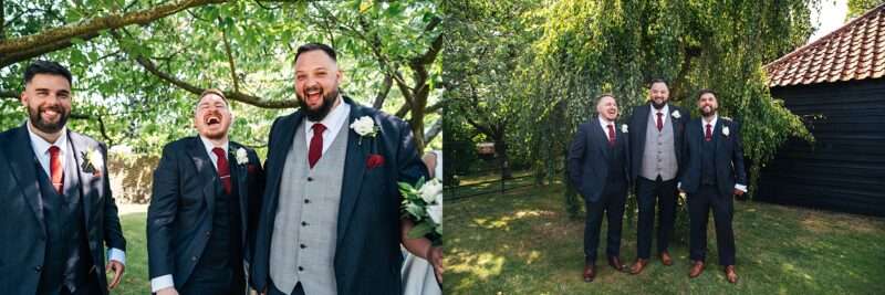 "Rustic barn summer wedding at Blake Hall in Essex with relaxed and happy bride and groom captured in a natural documentary style, perfect for anxious or nervous couples seeking authentic and beautiful wedding photography."