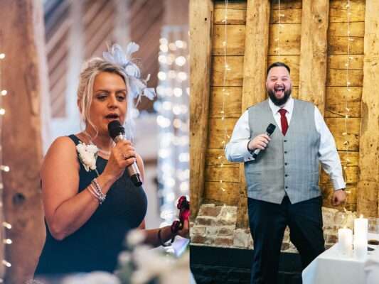 "Rustic barn summer wedding at Blake Hall in Essex with relaxed and happy bride and groom captured in a natural documentary style, perfect for anxious or nervous couples seeking authentic and beautiful wedding photography."