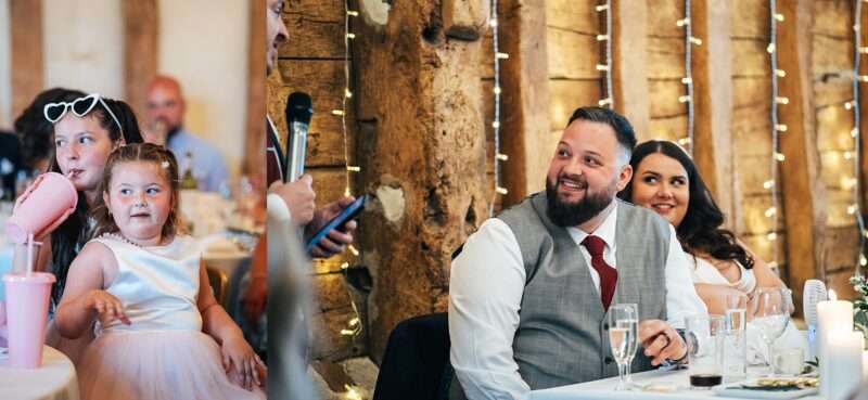 "Rustic barn summer wedding at Blake Hall in Essex with relaxed and happy bride and groom captured in a natural documentary style, perfect for anxious or nervous couples seeking authentic and beautiful wedding photography."