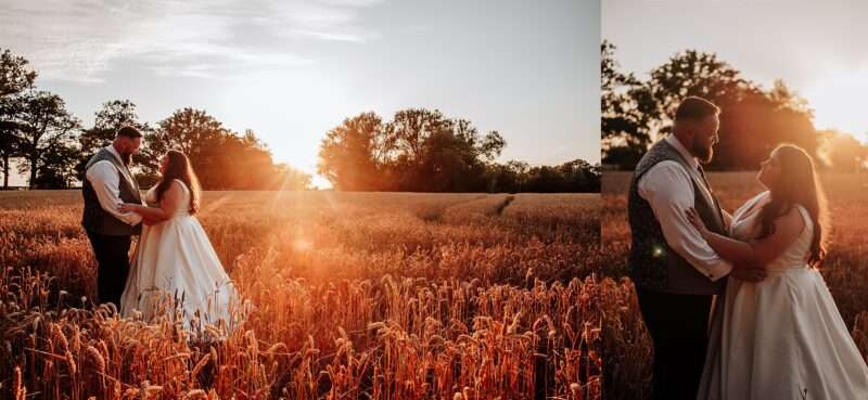 "Rustic barn summer wedding at Blake Hall in Essex with relaxed and happy bride and groom captured in a natural documentary style, perfect for anxious or nervous couples seeking authentic and beautiful wedding photography."