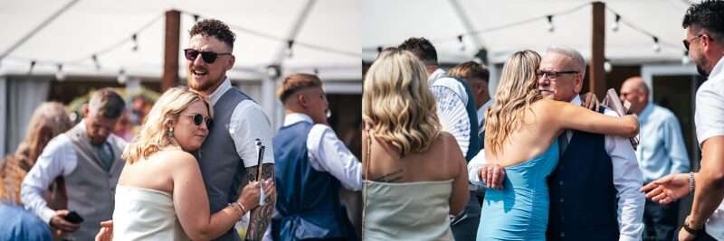 "Outdoor summer wedding at The Boundary in Essex with relaxed and happy bride and groom captured in a natural documentary style, perfect for anxious or nervous couples seeking authentic and beautiful wedding photography."