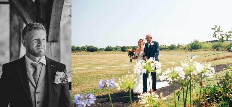 "Outdoor summer wedding at The Boundary in Essex with relaxed and happy bride and groom captured in a natural documentary style, perfect for anxious or nervous couples seeking authentic and beautiful wedding photography."