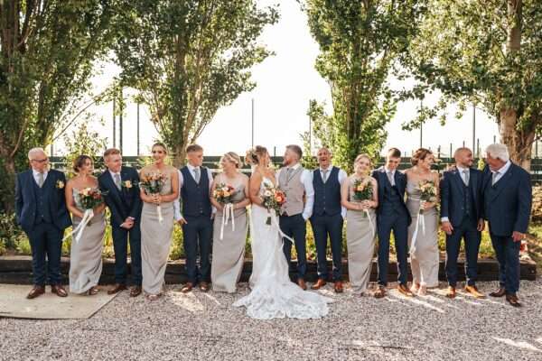 "Outdoor summer wedding at The Boundary in Essex with relaxed and happy bride and groom captured in a natural documentary style, perfect for anxious or nervous couples seeking authentic and beautiful wedding photography."