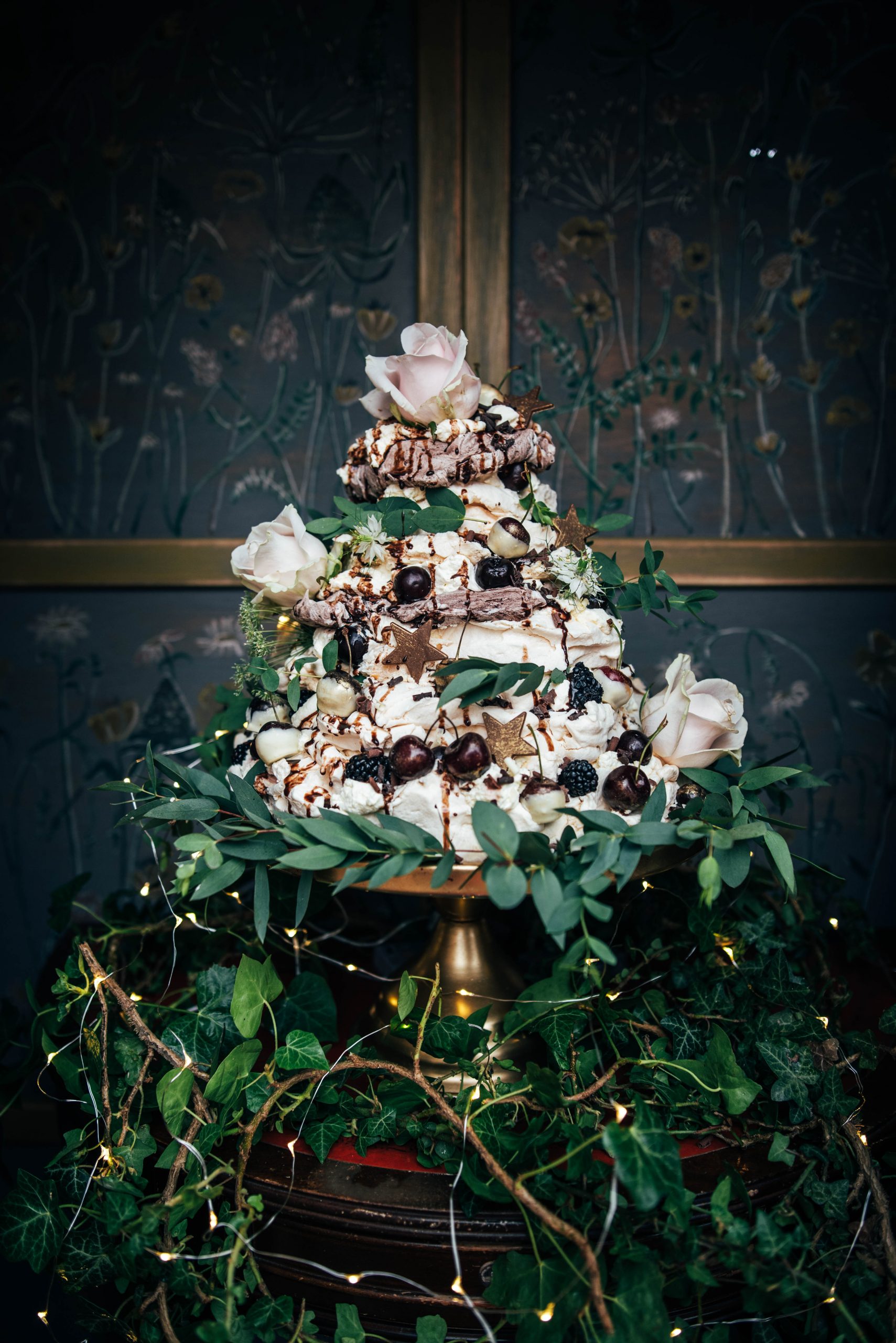 Essex Branding, Content and Head Shot photographer Meringue cake with berries for Gather & Feast Events