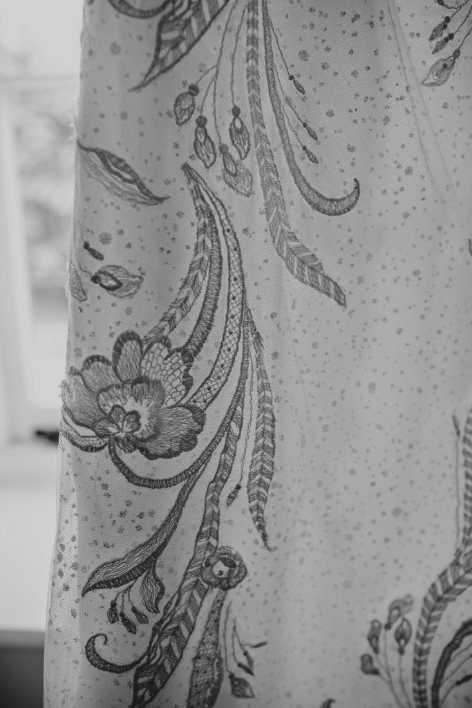 lace detail on bridal gown