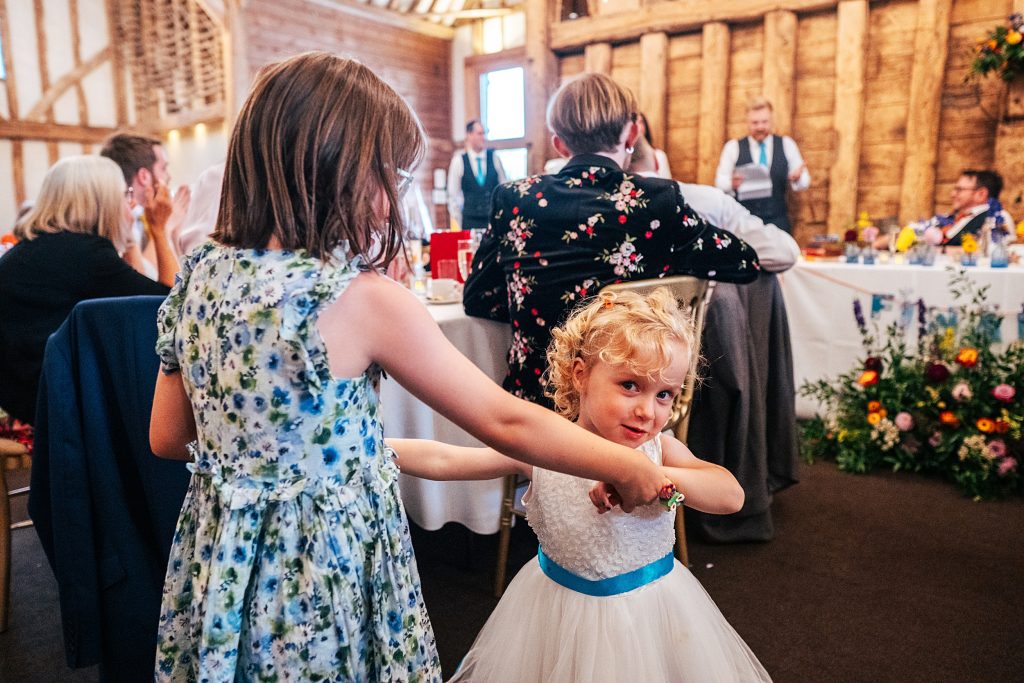 little girls dance during speeches
