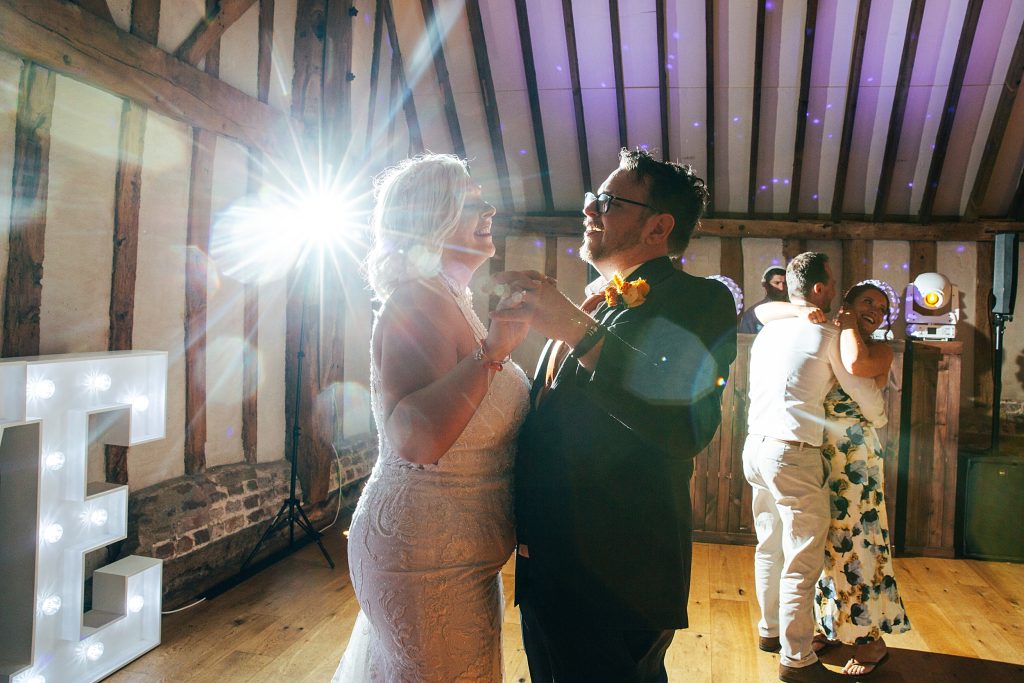 bride and groom on dance floor