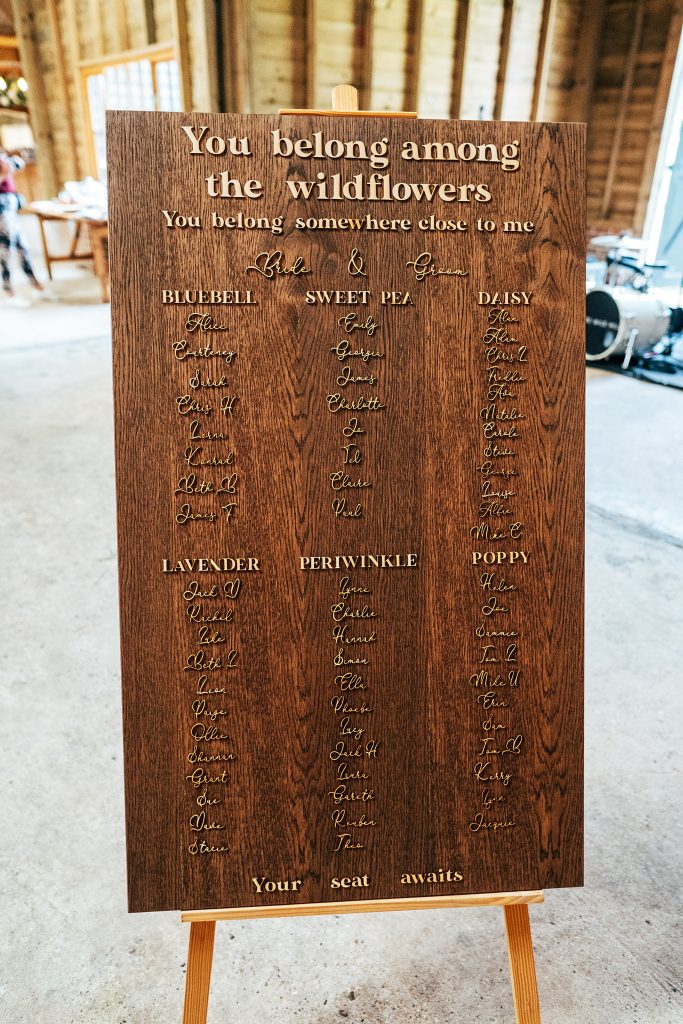table plan for woodland wedding