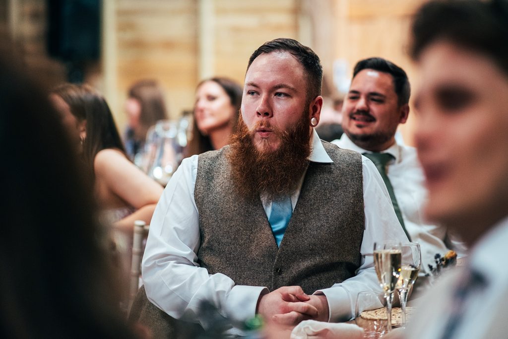 guest makes a face at speeches