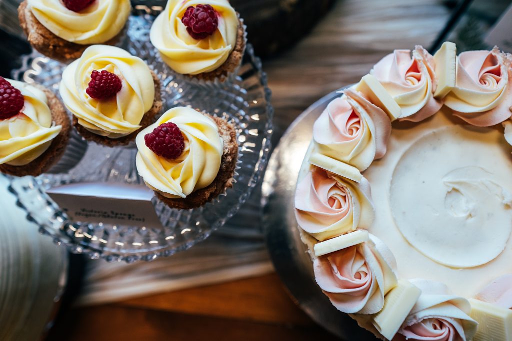 top view of cake table