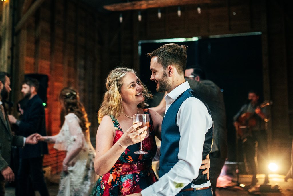 wedding guests on dance floor