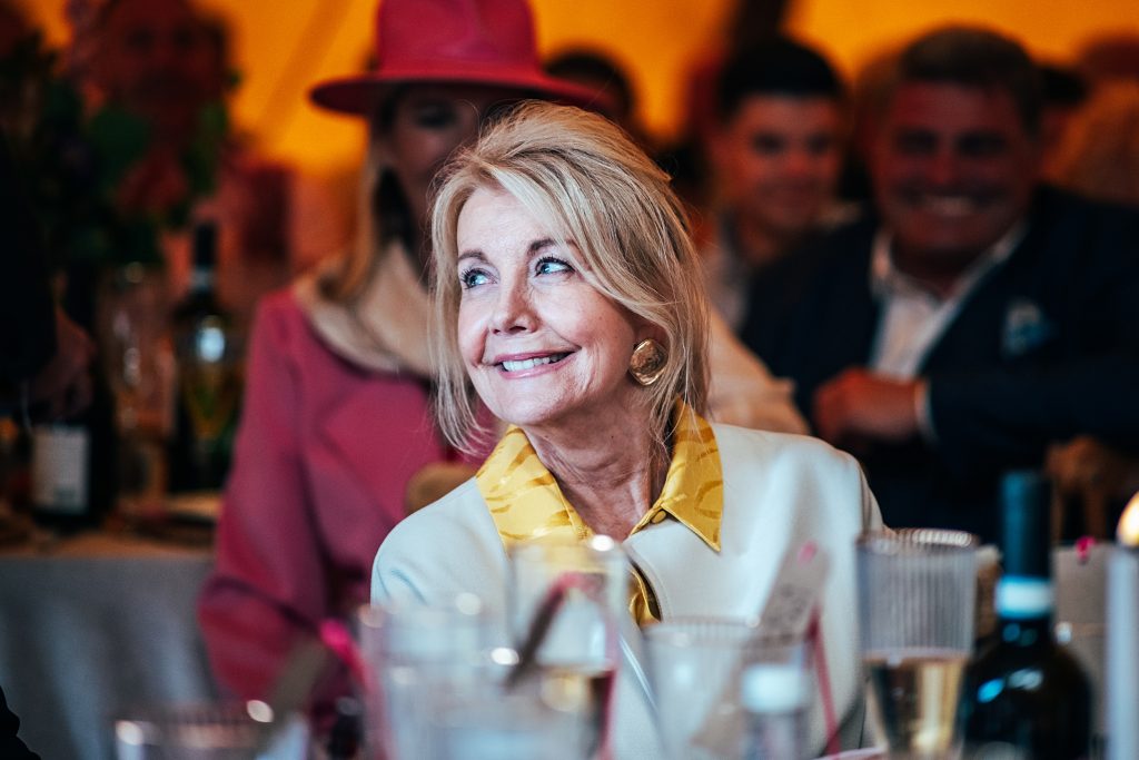 smiling wedding guest