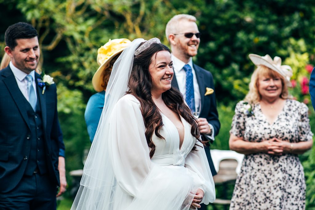 bride laughs at speeches