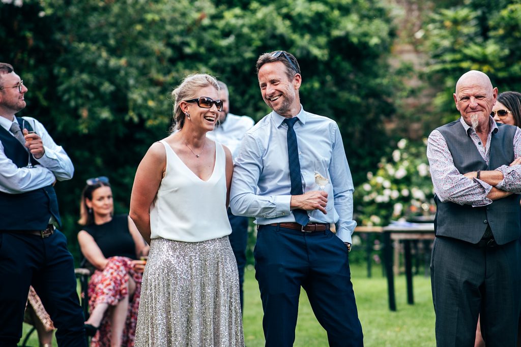 guests enjoy wedding speeches