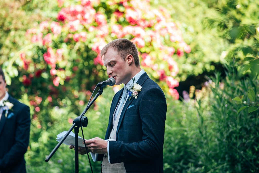 groom gives wedding speech