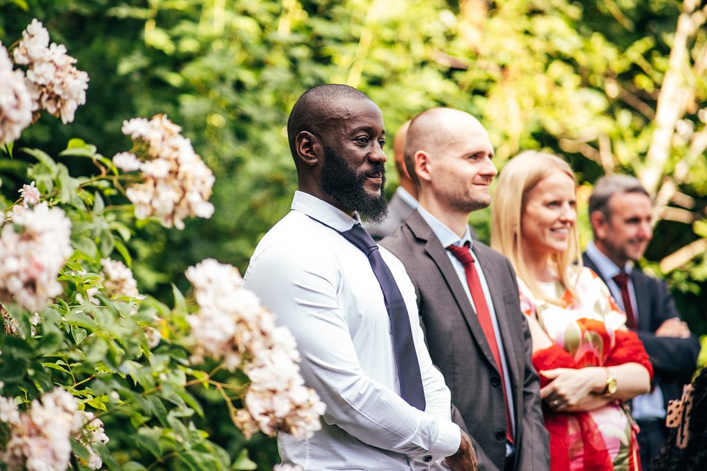guests enjoy wedding speeches