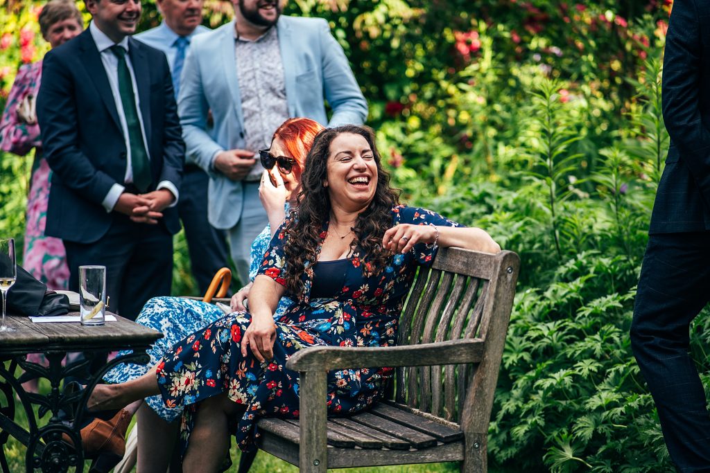 guests enjoy wedding speeches