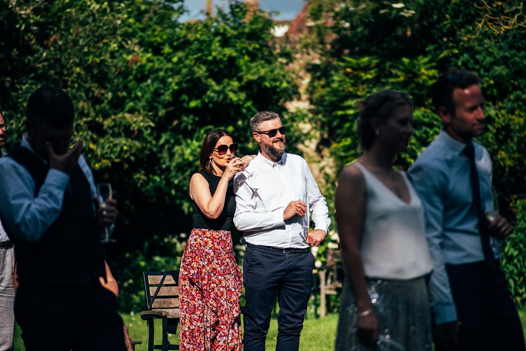 guests enjoy wedding speeches