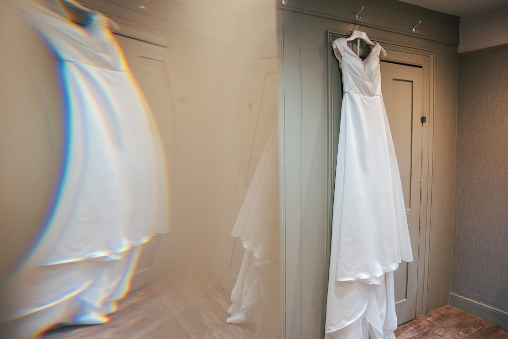 bridal gown and reflection