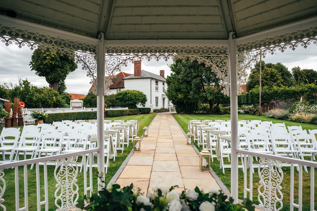 view from the pergola outdoor ceremony