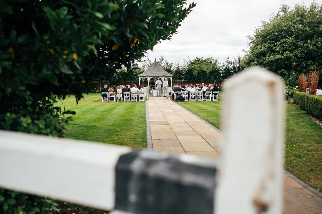view from gateway of outdoor ceremony